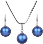 Levien Pearl Iridescent Dark Blue nyaklánc és fülbevaló szett