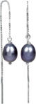 JwL Luxury Pearls Acélkék színű gyönggyel díszített ezüst lánc fülbevaló JL0207