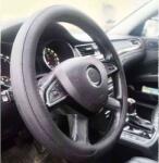 Autolife Bõrhatású szellõzõ kormányvédõ - fekete színben, fehér belsõvel 38 cm 23518BK-PRO (01006) - aruhaz