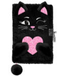 Paso Cicás szőrmés kulcsos napló A/5/96 lap - Black Cat (PP26BC-3676) (PP26BC-3676)