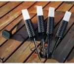 Flink FK-LS-1308 napelemes rattan oszloplámpa szett, 28 lm, újratölthető akkumulátor AA 1.2V Ni-MH 600 mAh, 4, 5 cm átmérő, 25, 8 cm magasság, 4 db (FK-LS-1308)
