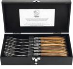 Laguiole Luxury Line Steak villa készlet, olívafa nyéllel, 6 darabos szett, hossz: 230 mm (227702464)