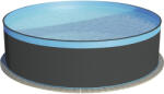 Planet Pool Set piscină rotundă cu cadru metalic Planet Pool Ø 450 cm H 120 cm capacitate 15540 l antracit inclus sistem de filtru, skimmer, furtun de racord, scară (14450012003) Piscina