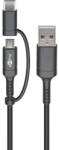 Goobay USB 2.0 Type C Micro-USB Összekötő Fekete 1m 71892 (71892)
