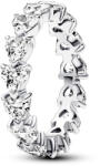 Pandora Inel strălucitor din argint Row of Hearts Timeless 193103C01 54 mm