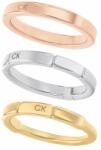 Calvin Klein Inel tricolor elegant 3 v 1 Soft Squares 35000458 52 mm