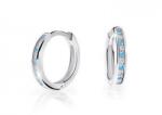 Cutie Jewellery Cercei rotunzi atemporali din aur alb C3343-80-10-X-2 albastră deschisă