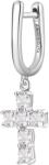 Brosway Cercel single din argint Cruce cu zirconi Fancy FIW22