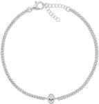 Brilio Silver Brățară fină din argint cu zircon oval BRC113W