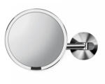 simplehuman Oglindă cosmetică de perete cu Senzor de iluminare LED, mărire 5x Shiny stainless steel