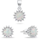 Brilio Silver Set minunat de bijuterii cu opale SET247W (cercei, pandantiv)