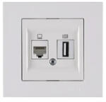 Arvia Electric Priză date dublă Arvia Electric Karen CAT6 & USB-A, alb (20011000256)