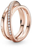 Pandora Inel bronz împletit cu zirconiu Pavé 189057C01 58 mm
