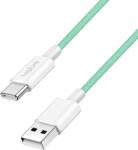 LogiLink USB 2.0 Type-C кабел, C/M - A/M, 480 Mbps, 60W, найлон, зелен, 1 м