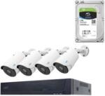 PNI Kit supraveghere video PNI House IPMAX POE Five NVR cu 4 porturi POE ONVIF si 4 camere cu IP 5MP de exterior Power over Ethernet detectie (pni-poe8-p1tb)
