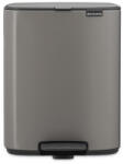 Brabantia Cos de gunoi Brabantia Bo Pedal 1010128, 12 l, Inchidere usoara, Baza antiderapanta, Gri (1010128) Cos de gunoi