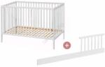 Petite&Mars - Детско креватче + защитна странична решетка NELA BEECH 120x60 cm бяло/бук (AG1161)