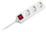 V-TAC Prelungitor cu întrerupător 3 prize, 5 m, 3G1.5 mm2, 16A/3680W, alb, V-TAC VT-1113 (SKU-8763)