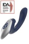 NMC Stimulator Dublu Titanz, 10 Moduri Vibratii Puternice, 10 Moduri Pulsatii, Silicon, USB, Albastru Inchis, 20.50 cm Vibrator