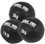 Gorilla Sports Bőr medicinlabda szett fekete 6 kg 3 db (101103-00019-0011) - kokiskashop