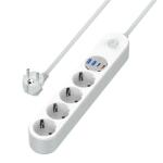 ColorWay Hálózati elosztó, CW-CHE44PDW, 4 dugalj, 4xUSB (Type-C 2PD20W + 2USB QC3.0) (20 W), 2 m, fehér (CW-CHE44PDW) - pcx