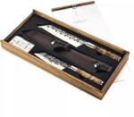 Forged VG10 Set de cuțite japoneze Bunka în cutie de lemn, înălțime: 40 mm, lungime: 398 mm