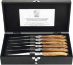Laguiole Luxury Line Set de cuțite pentru friptură, mâner din lemn de măslin, set 6 buc, Lungime: 230 mm Tacam