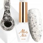 MOLLY Nails Hibrid lakk 8ml 30 Queen of Brilliant Arany csillámos (Lakier hybrydowy do paznokci 8g)
