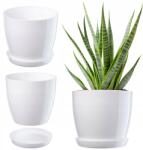 Kadax Virágtartó Állvány Műanyag Virágtartó Fedél 18 cm Fehér Fényes Kerek (K1053)