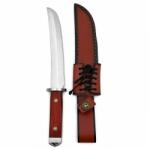 Depox Cutit de vanatoare, DEPOX®, teaca piele, maner lemn, 35 cm (1102)