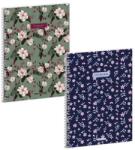 Ars Una sima spirálfüzet A4 - Navy-Flowery mix