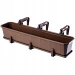 Kadax Balkon virágtartó alátét tartóval 80 cm barna (K874)