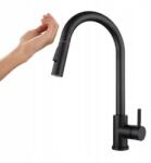 Domotechnika Érintőképernyős fekete 38 cm-es mosogató csaptelep kihúzható kifolyócsővel 360°, Brenta (Brenta)