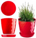 Kadax Műanyag Virágtartó Állvány Virágtartó 16cm Piros Tömör (K68)