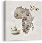 Dovido Tablou animale africane pe hartă - 70x70