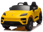 Macan Masinuta electrica pentru copii, Porsche Macan, 140W 12V, roti EVA, scaun tapitat, echipata premium, galbena
