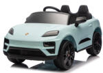 Macan Masinuta electrica pentru copii, Porsche Macan, 140W 12V, roti EVA, scaun tapitat, echipata premium, albastra