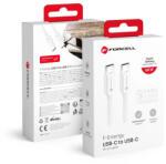  FORCELL F-ENERGY C338 kábel Type C - Type C PD QC4.0 3A 60W 0, 5 m fehér