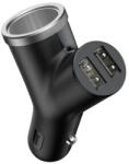 Baseus autós töltő 2 x USB A + szivargyújtó 5A 40W CCALL-YX01/BSC-C16N - fekete