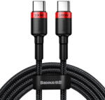 Baseus Cafule Nylon harisnyázott USB-Type C/USB-Type C kábel PD2.0 100W 20V 5A 2 m fekete/piros