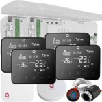 Quicksmart Kit Automatizare încălzire în pardoseală 4 zone Wireless, pentru case tip P+1, 2 Controllere Q20, 4 termostate Q20 negre, 15 actuatoare NC - Kit Standard- set Actuator inclus