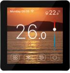 Quicksmart Termostat WiFi cu fir pentru încălzire în pardoseală și centrală termică Quicksmart Q50, ecran color touchscreen, montaj în doză, Negru