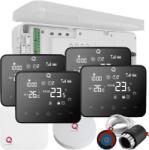 Quicksmart Kit Automatizare încălzire în pardoseală 4 zone Wireless, pentru case tip P, Controller Q20, 4 termostate Q20 negre, 8 actuatoare NC - Kit Standard- set Actuator inclus