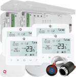 Quicksmart Automatizare încălzire în pardoseală 4 zone, kit wireless Quicksmart Q20, 2x controller, 4x termostat Q20, 15 actuatoare NC, Alb - Kit Standard- set Actuator inclus