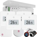 Quicksmart Kit Automatizare 4 zone Wireless pentru case P, Încălzire în Pardoseală Premium, Controller Q20, 4 termostate Q30 albe, 20 actuatoare NC - Kit fara set Actuator