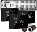 Quicksmart Automatizare încălzire în pardoseală 3 zone, kit cu fir Quicksmart Q10, 3x termostat Q10, Controller, 6 actuatoare NC, Negru