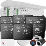Quicksmart Automatizare Încălzire în Pardoseală wireless Quicksmart Q20, Kit 6 Zone, 2x Controller, 6x termostat Q20, 20 actuatoare NC, Negru - Kit fara set Actuator
