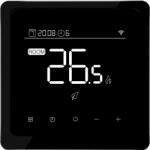 Quicksmart Termostat WiFi cu fir pentru încălzire în pardoseală și centrală termică Quicksmart Q40, montaj în doză, butoane tactile, Negru