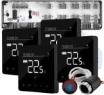 Quicksmart Kit Automatizare încălzire în pardoseală cu fir 4 zone, pentru case P, Controller Q10, 4x termostat Q40, 8 actuatoare NC, Negru - Kit Standard- set Actuator inclus