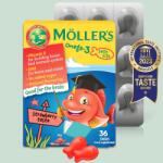 Möllers sarkvidéki Omega-3 gumivitamin - többféle íz Eper